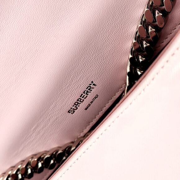 BURBERRY PATENT QUILTED HORSEFERRY PRINT SMALL LOLA BAG PINK - Picture 12 of 16